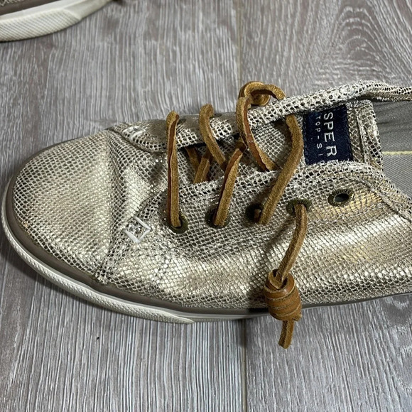 Sperry Top Sider Seacoast Metallic Python Embossed Sneaker 9 - Picture 13 of 16